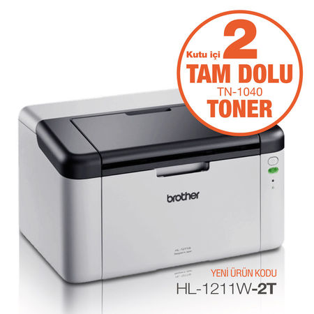 Brother HL-1211w Wifi Mono Laser Printer 2 Full Toner Gift - 1