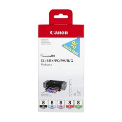 Canon CLI-8 BK/PC/PM/R/G MultiPack Original Ink Cartridge - Canon