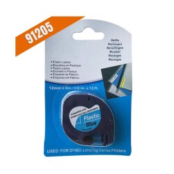 Dymo LetraTag 59426 Plastik Mavi Üstüne Siyah Etiket 91205 12mm x 4M - Dymo