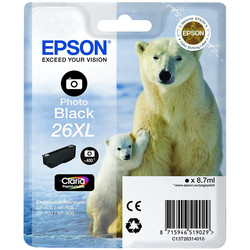 Epson 26XL-T2631-C13T26314020 Photo Black Original Cartridge - Epson