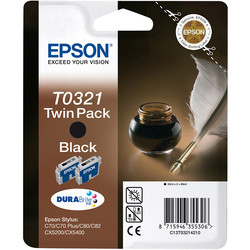 Epson T0321-C13T03214220 Black Original Cartridge 2 Pack - Epson