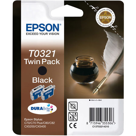 Epson T0321-C13T03214220 Black Original Cartridge 2 Pack - 1