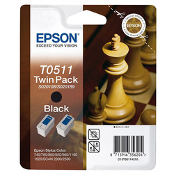 Epson T0511-C13T05114220 Black Original Cartridge 2Li Pack - Epson