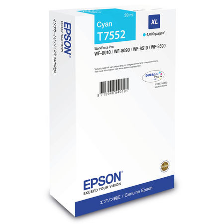 Epson T7552-C13T755240 Blue Original Cartridge High Capacity - 1