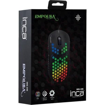 Inca IMG-346 Empousa RGB Macro Wired Optical Gaming Mouse - 1