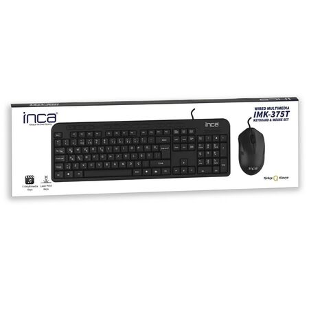 Inca IMK-375T USB Q Trk Optic Mouse Black Standard Keyboard - Mouse Set - 1