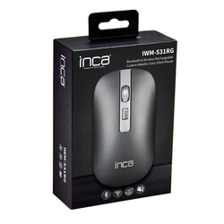 Inca IWM-531RG Bluetooth & Wireless Optical Metallic Silent Mouse Gray - Inca