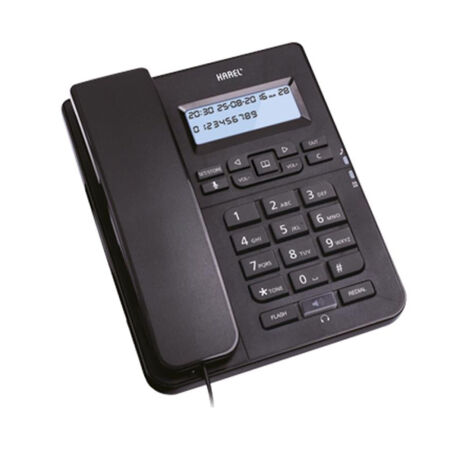 Karel TM145 Desktop Wired Telephone with Screen Black - 1