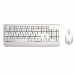 Lecoo CM105 USB Wired Turkish Q Keyboard & Mouse Set White - Lenovo Lecoo