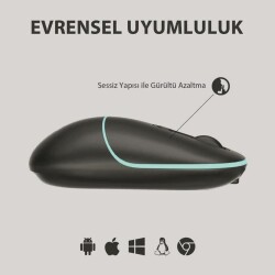 Lecoo WS210 Kablosuz 1600DPI 4 Tuşlu Optik Mouse Siyah - 4