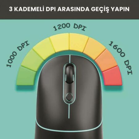 Lecoo WS210 Kablosuz 1600DPI 4 Tuşlu Optik Mouse Siyah - 5