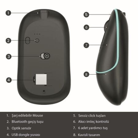 Lecoo WS210 Wireless 1600DPI 4 Keys Optical Mouse Black - 2