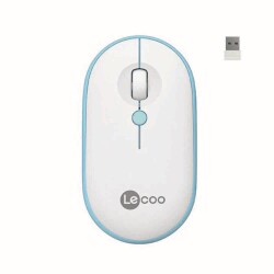 Lecoo WS212 Kablosuz 1600DPI 4 Tuşlu Optik Mouse Mavi Beyaz - 1